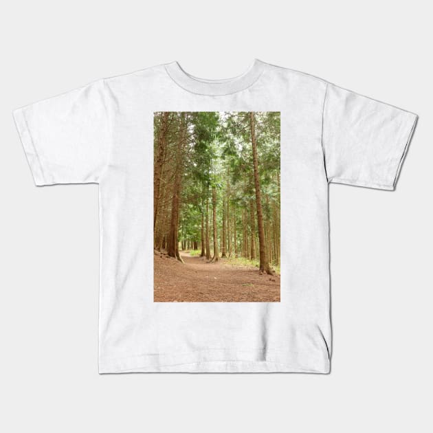 Green Pine Trees Kids T-Shirt by pinkal